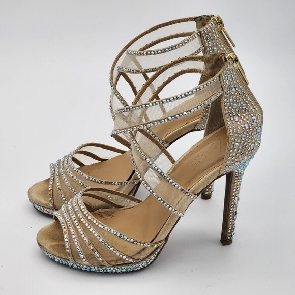 Thalia Sodi Ceara Rhinestone Peep Toe Pumps Size 7 - Picture 4 of 14